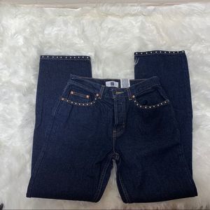 GAP Women's Skinny Jeans - Dark Blue with Studded Details